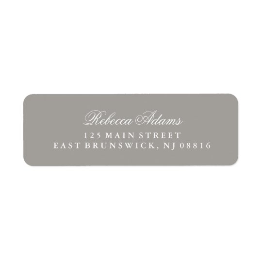 Stylish and Elegant Deep Grey Return Address Label