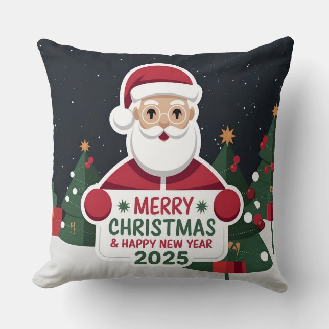 Stylish and Festive Christmas new year 2025 pillow (Front)