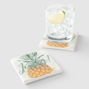 Stylish And Funky Juicy Pale Pineapple  Stone Coaster