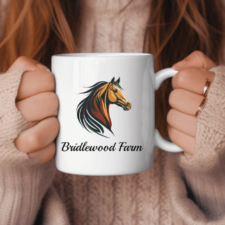 Stylish and Modern Brown Horse Head Coffee Mug