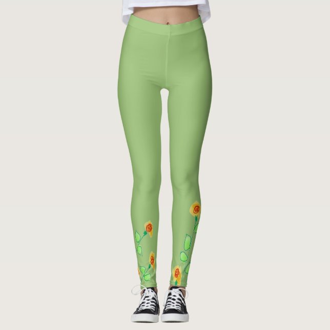 Stylish And Modern Green Leggings (Front)