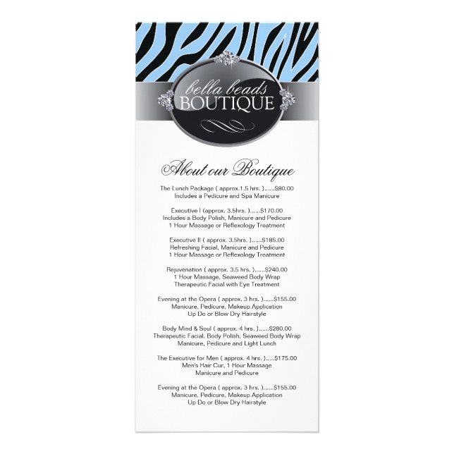 Stylish and Sassy Boutique Rack Card (Front)