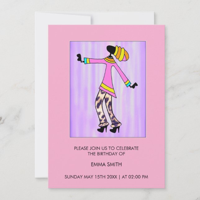 Stylish and Trendy Girl Birthday  Invitation (Front)