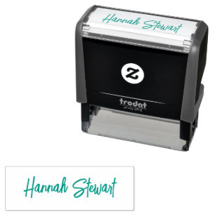 Stylish and Trendy Teal Green Minimalist Girly Self-inking Stamp