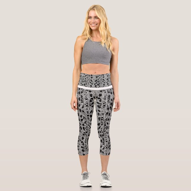 stylish and versatile High Waisted Printed Capris (Front)