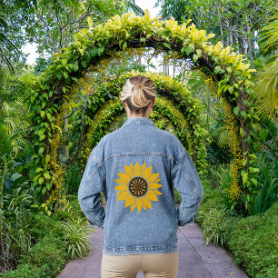 Stylish and Vibrant Sunflower Denim Jacket