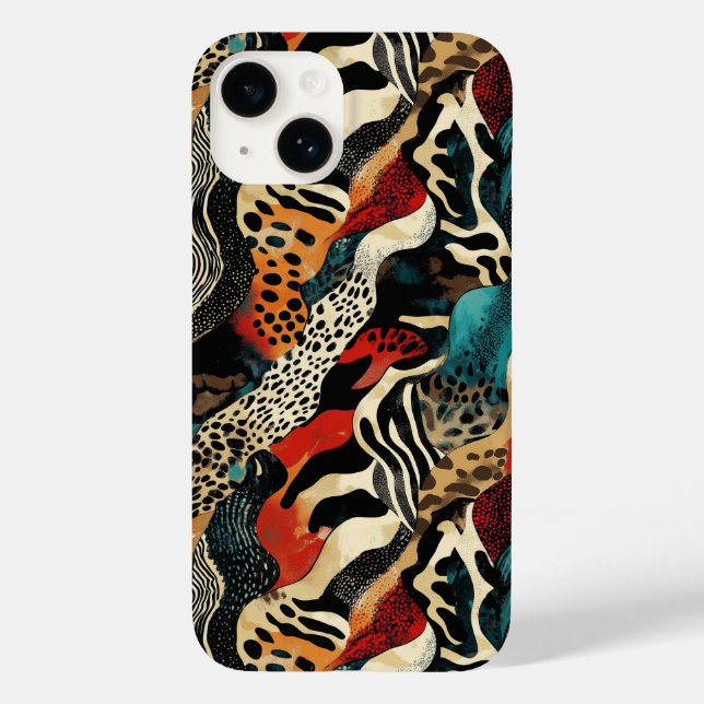 Stylish Animal Print Fusion Design  Case-Mate iPhone Case (Back)
