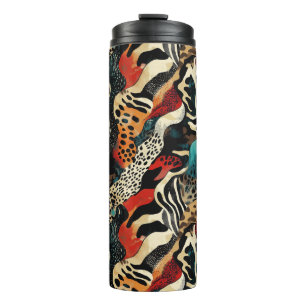 Stylish Animal Print Fusion Design  Thermal Tumbler
