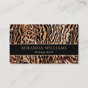 Stylish Animal Print Makeup Artist Business Card
