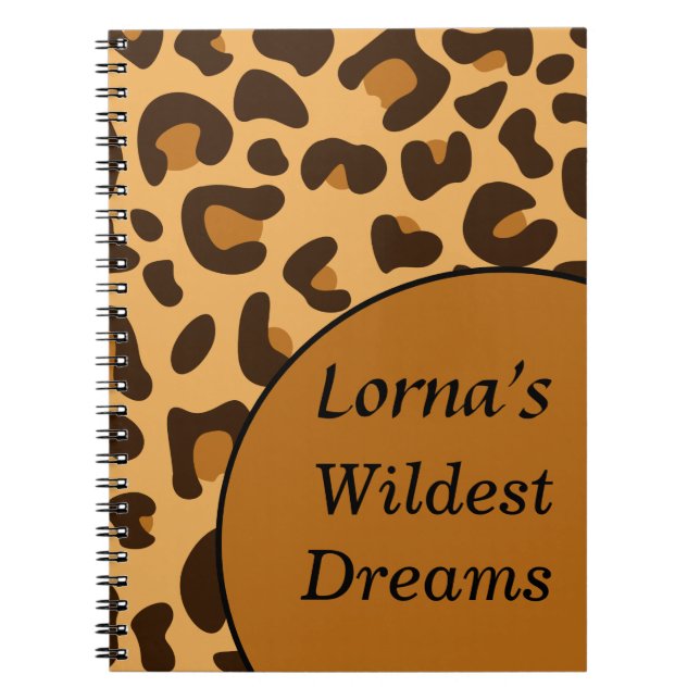 Stylish Animal Print Orange & Black Leopard Motif Notebook (Front)