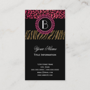 Stylish Animal Prints Zebra and Leopard Patterns Business Card