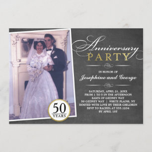 Stylish Anniversary Party Photo Invitation