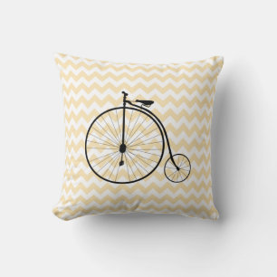 Stylish Antique Bicycle Accent Throw Cushion