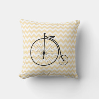 Stylish Antique Bicycle Accent Throw Cushion