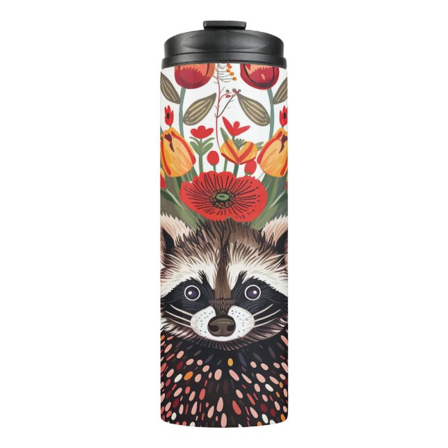 Stylish Apparel, Raccon Thermal Tumbler (Front)