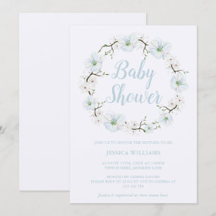 Stylish Apple Flower Wreath Baby Shower Invitation