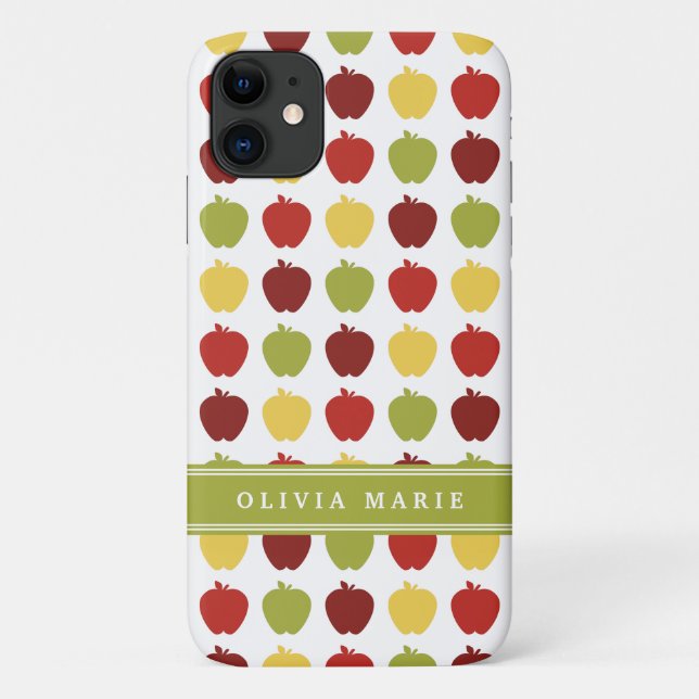Stylish Apple Pattern with Personalised Name Case-Mate iPhone Case (Back)