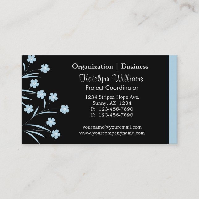 Stylish Appointment Flower Pattern Business Cards (Front)