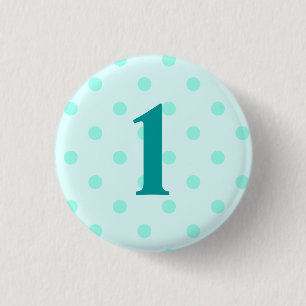 Stylish Aqua Polka Dots Age 3 Cm Round Badge