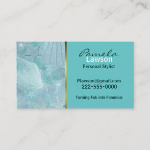 Stylish Aqua Sea Shell Business Card