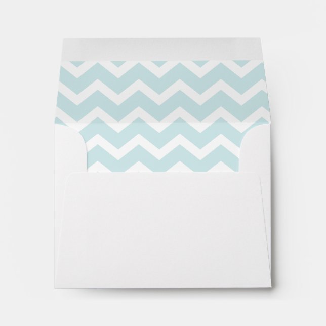 Stylish Aqua Zig Zag Chevron Pattern Envelopes (Back (Bottom))