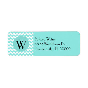 Stylish Aquamarine Chevron & Monogram