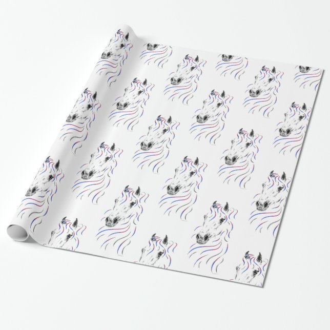 Stylish Arabian Horse Wrapping Paper (Unrolled)