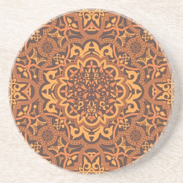 Stylish arabic ornament coaster (Front)