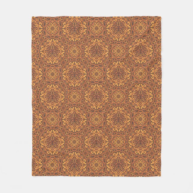 Stylish arabic ornament fleece blanket (Front)
