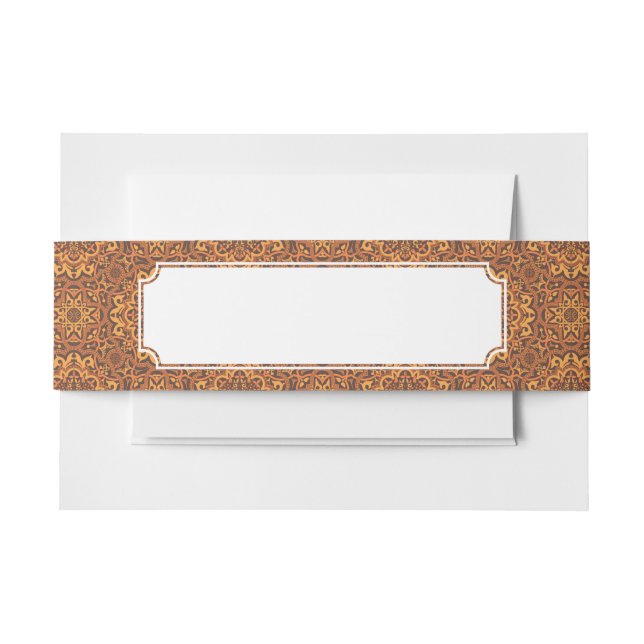 Stylish arabic ornament invitation belly band (Front Example)
