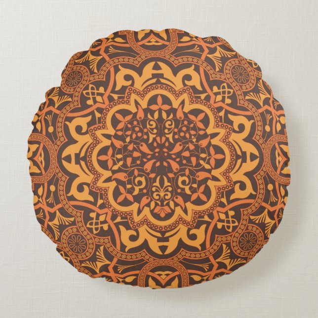 Stylish arabic ornament round cushion (Front)