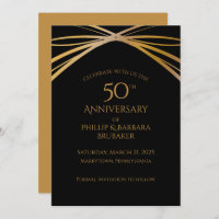 Stylish Arch Golden 50th Anniversary Save the Date
