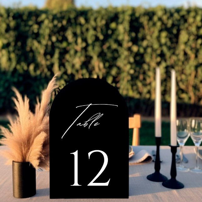 Stylish Arched Black & White Table Number  (Creator Uploaded)