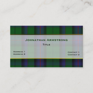 Stylish Armstrong Clan Plaid Custom Business Card