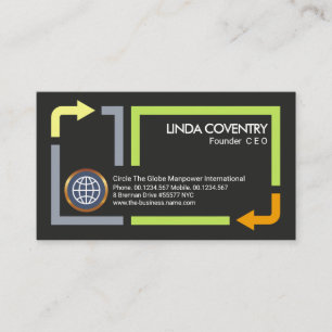 Stylish Arrow Border Frame Manpower Staffing Business Card