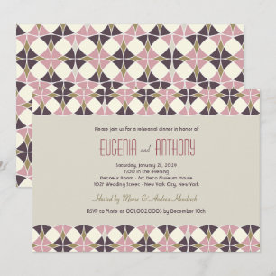 Stylish Art Deco Band Rehearsal Dinner Wedding Invitation