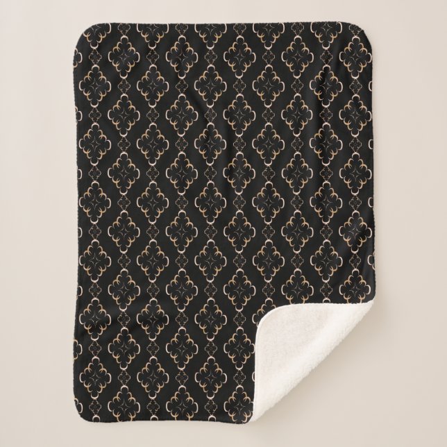 Stylish art deco.  sherpa blanket (Front)