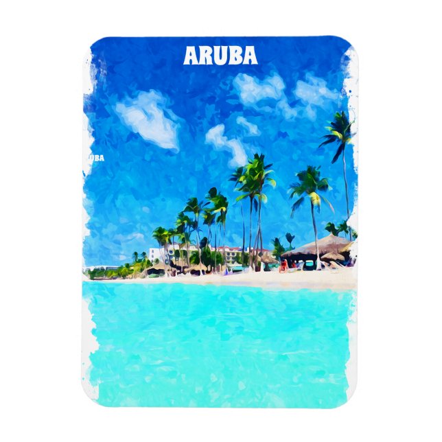 Stylish Aruba Caribbean Beach Paradise Magnet (Vertical)