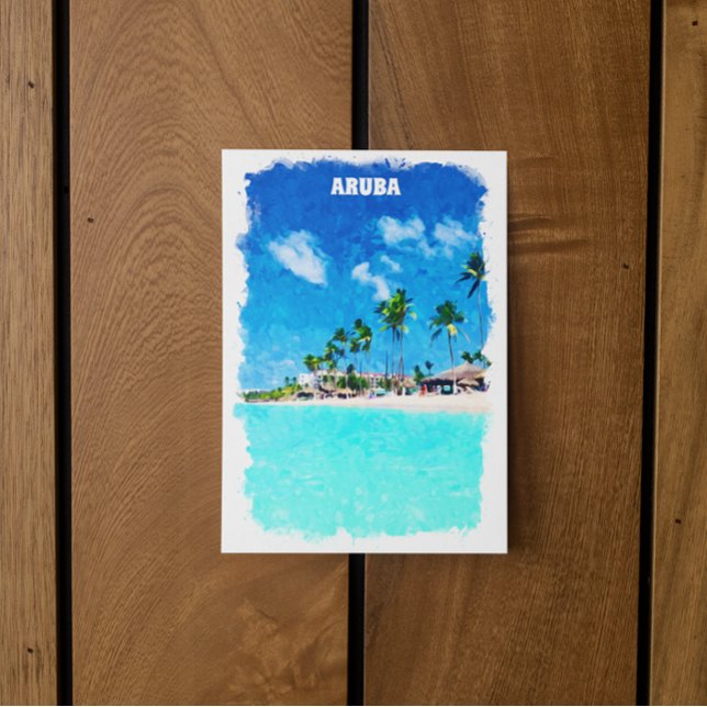 Stylish Aruba Caribbean Beach Paradise Postcard (aruba caribbean island scenery postcard)