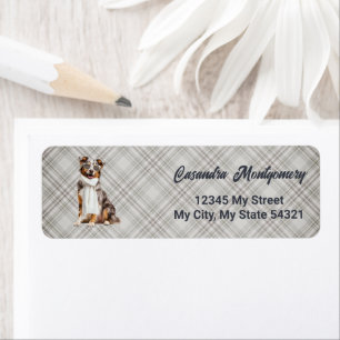 Stylish Australian Shepherd Dog Plaid Address