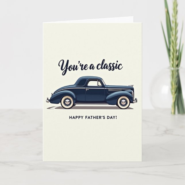 Stylish Auto Fathers Day Card (Front)