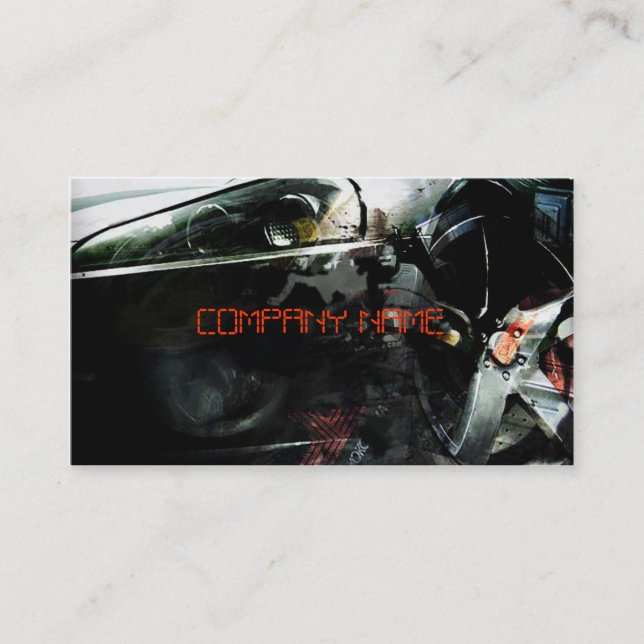 Stylish auto sport car with lamp business card (Front)