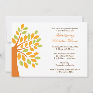 Stylish Autumn Tree Thanksgiving Invitations