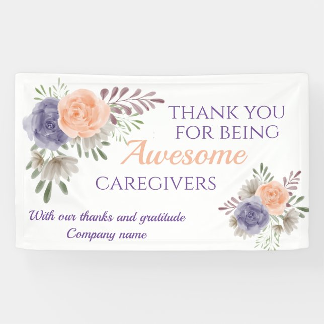 Stylish Awesome Caregiver Appreciation Banner (Horizontal)