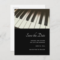 Stylish B&W Piano Keys Photo - Save the Date