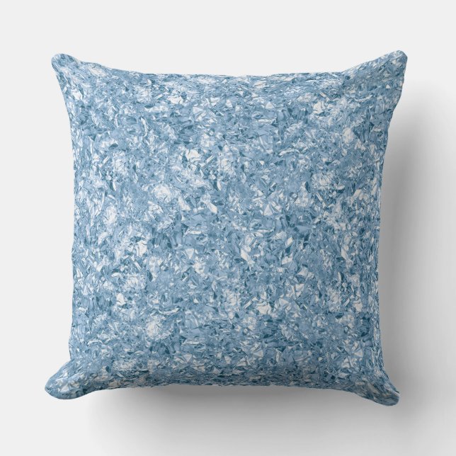 Stylish Baby Blue Shimmer Glitter Glam Pattern Cushion (Front)