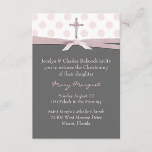 Stylish Baby Girl Christening Invitation