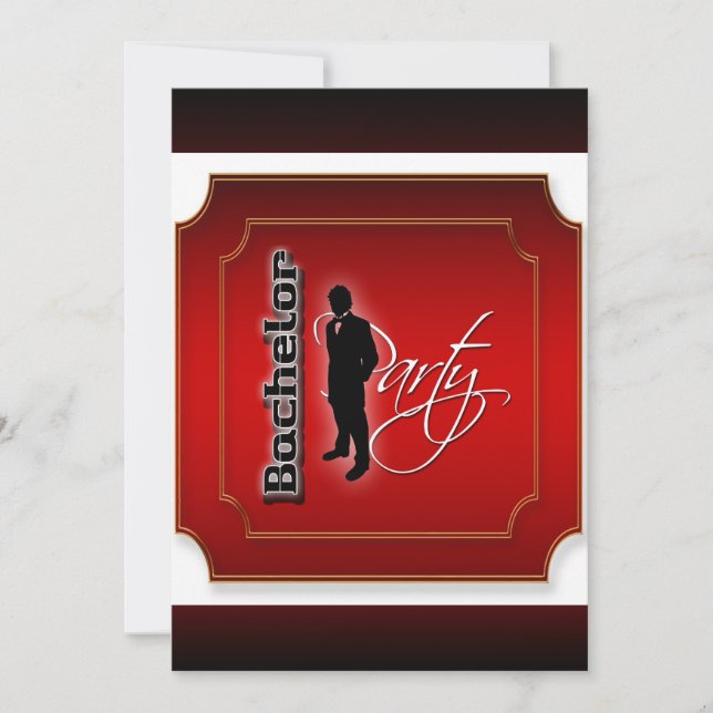 Stylish bachelor stag party personalise invitation (Front)