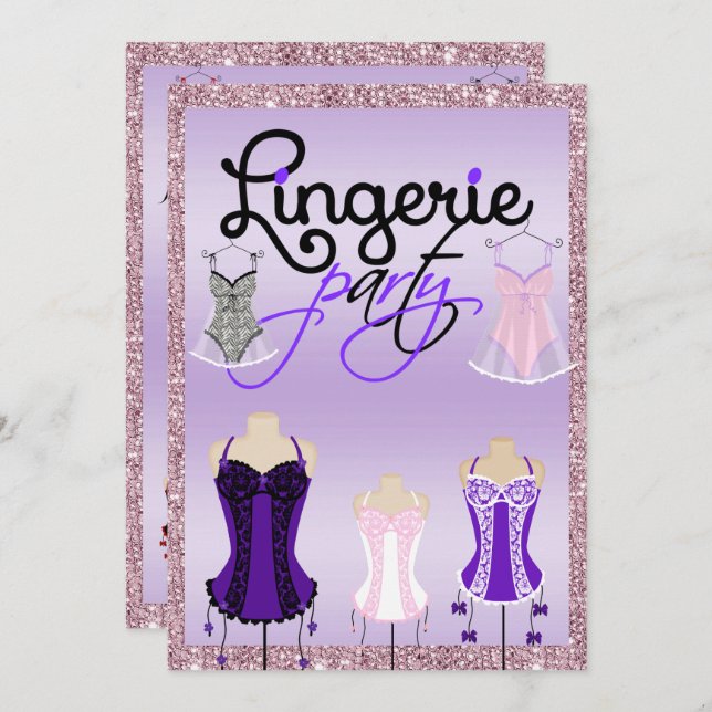 Stylish Bachelorette Lingerie Party Invitation (Front/Back)