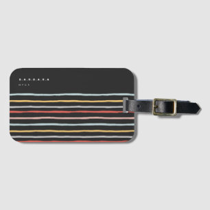 Stylish Back to School Colourful Stripes Monogram Luggage Tag